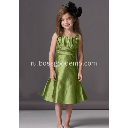 A-Line Discalloped Salloline Flower Girl Платье